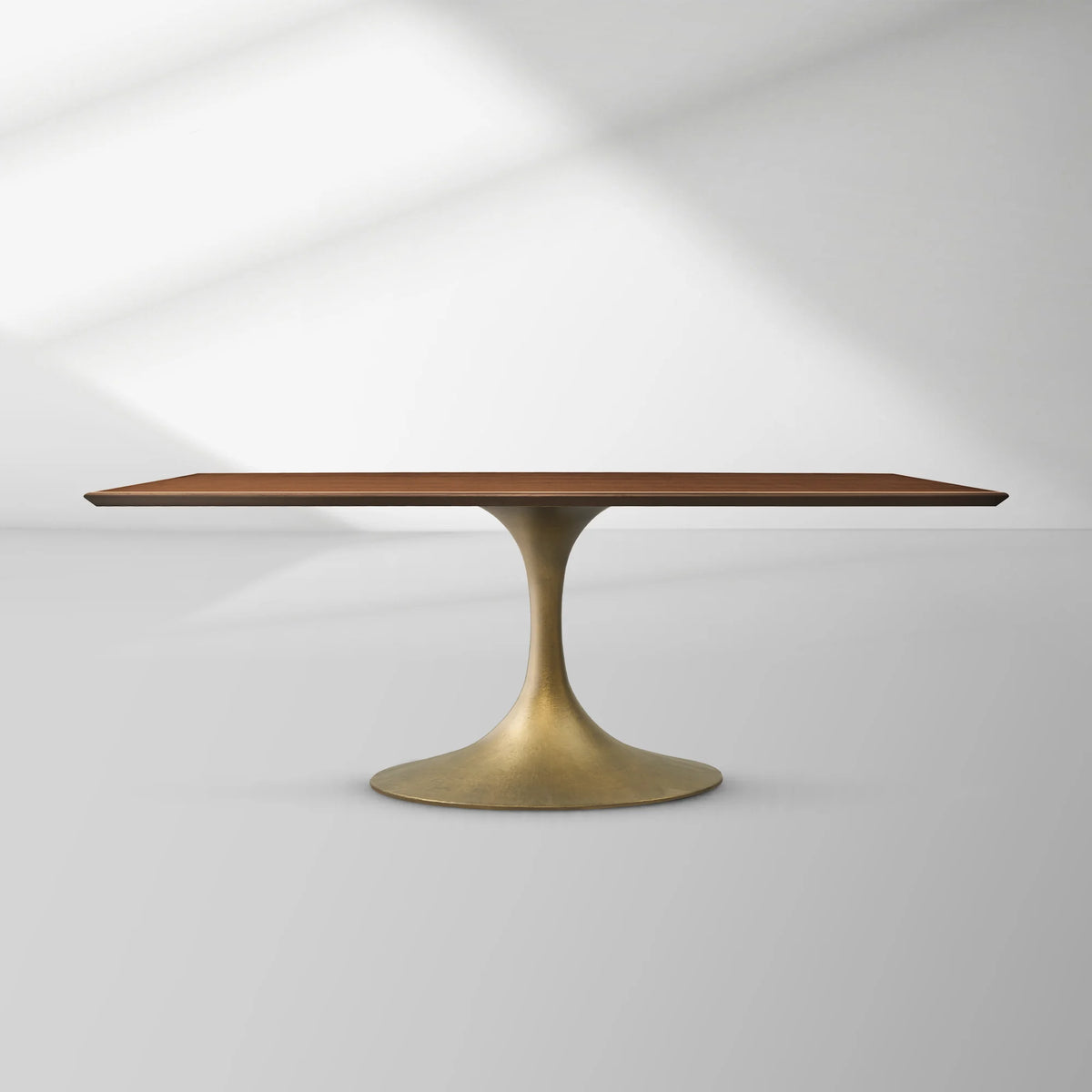 Aero Rectangular Oak Dining Table with Cast Steel Pedestal Base