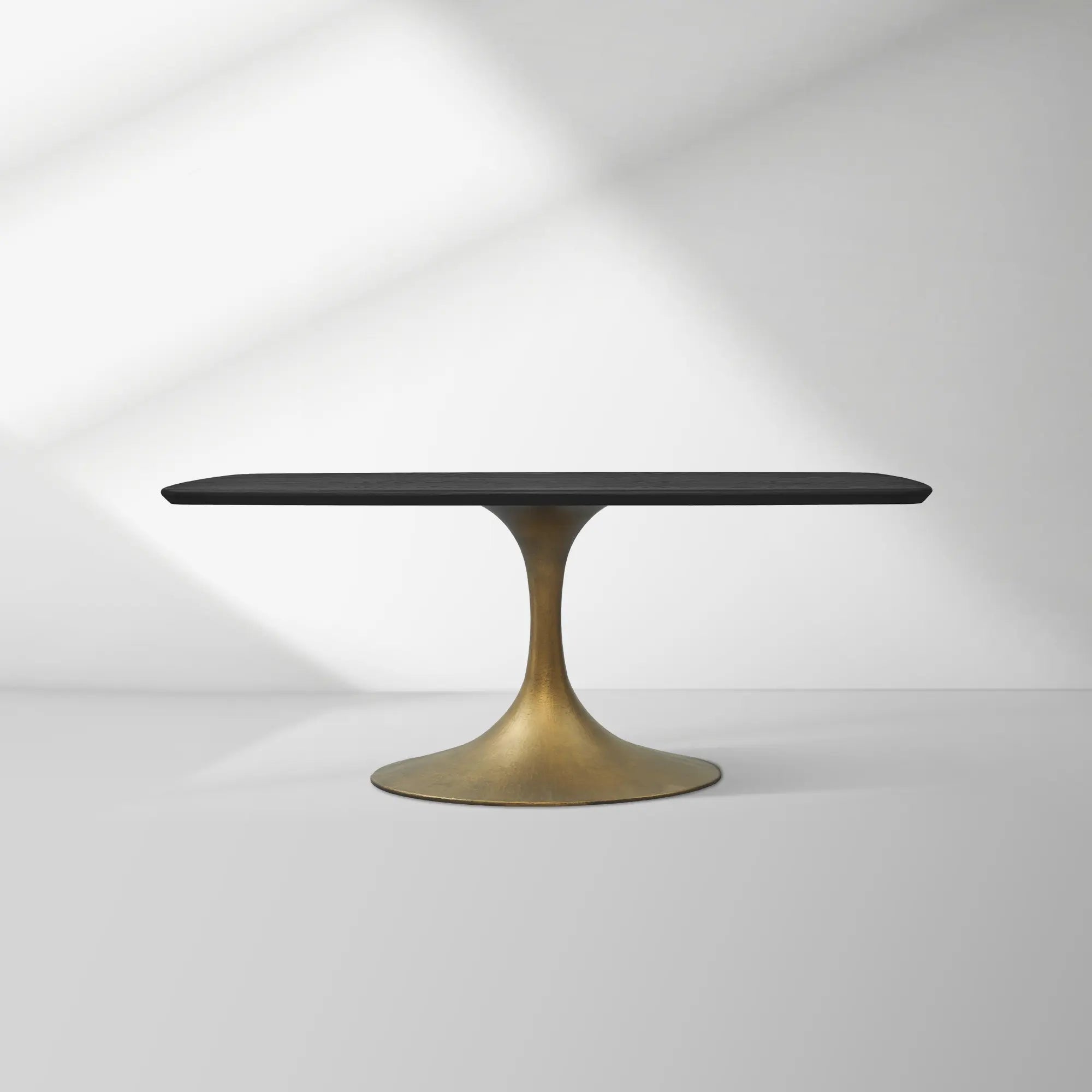Aero Solid Oak Top Dining Table Tulip Rectangular Dining Table with Launette Base