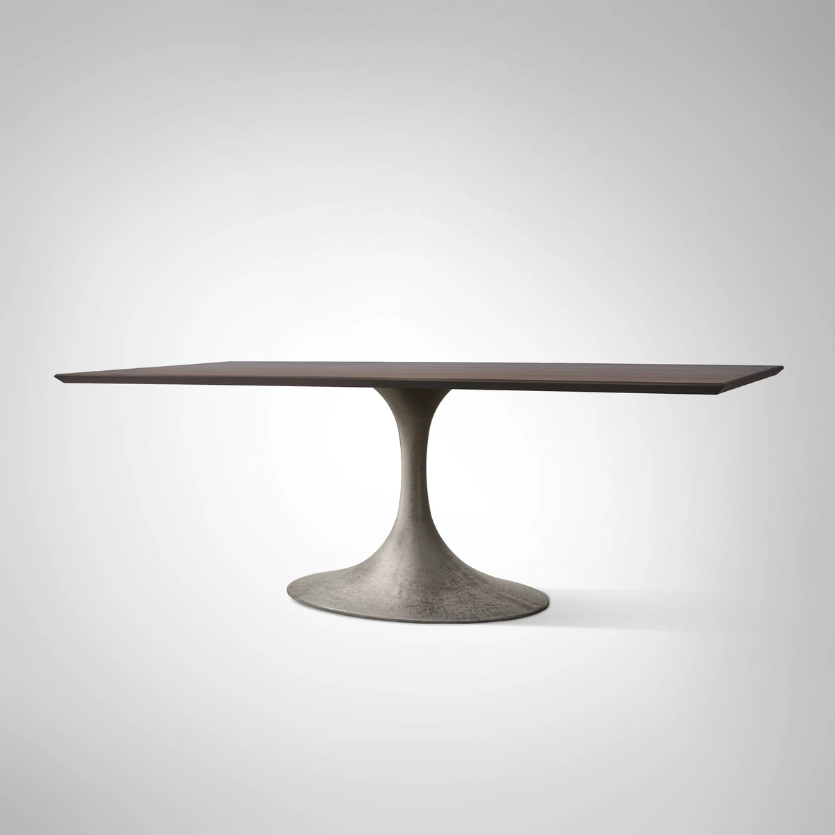Aero Rectangular Oak Dining Table with Cast Steel Pedestal Base