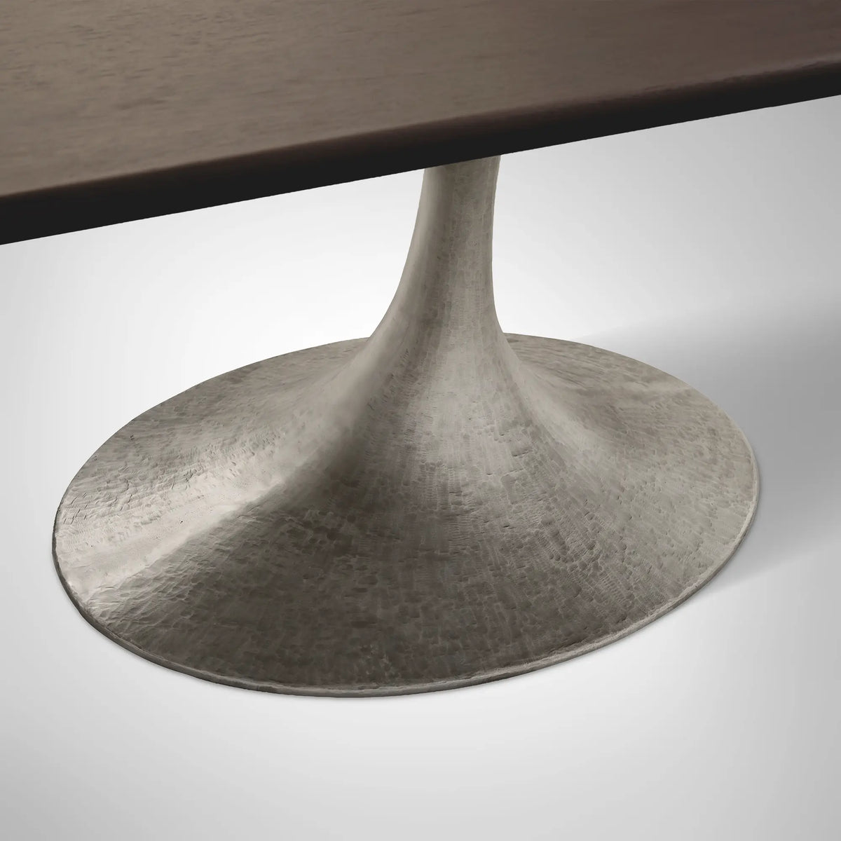 Aero Rectangular Oak Dining Table with Cast Steel Pedestal Base