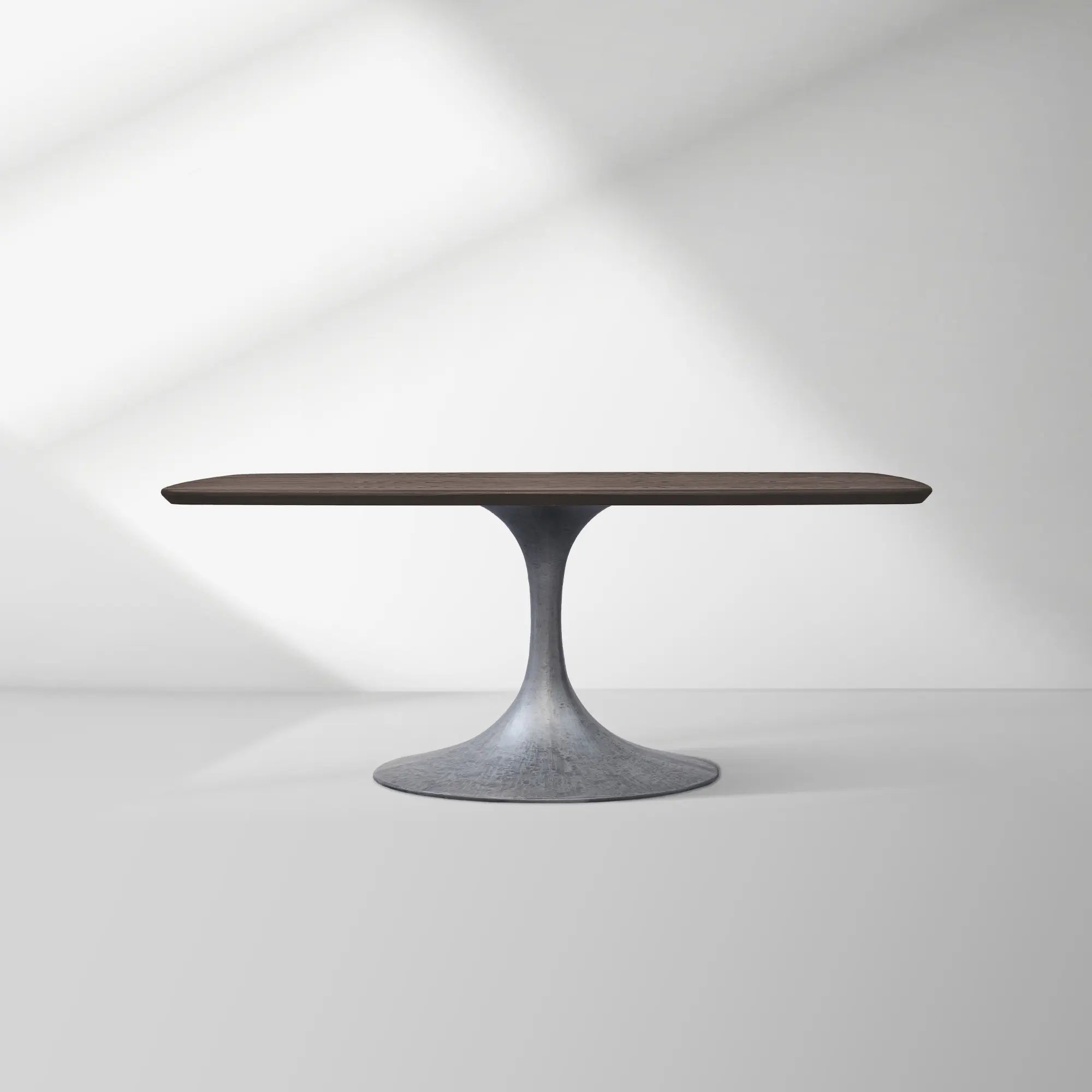 Aero Solid Oak Top Dining Table Tulip Rectangular Dining Table with Launette Base