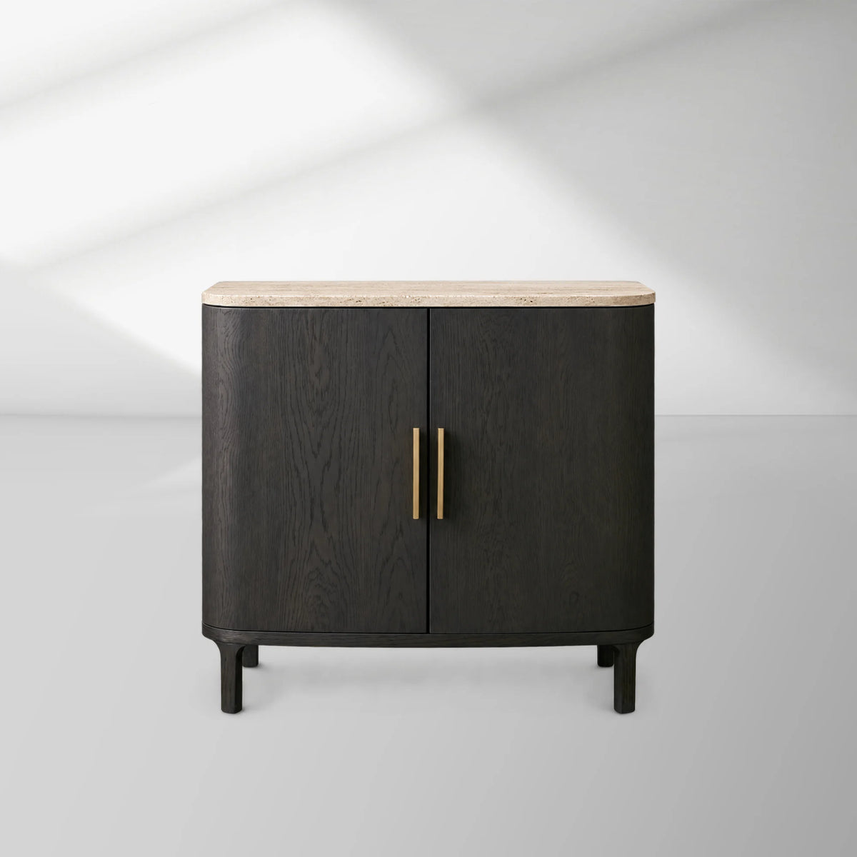 Danny Oak Wood Sideboards Cabinet Marble Top Buffet Cabinet Lockers