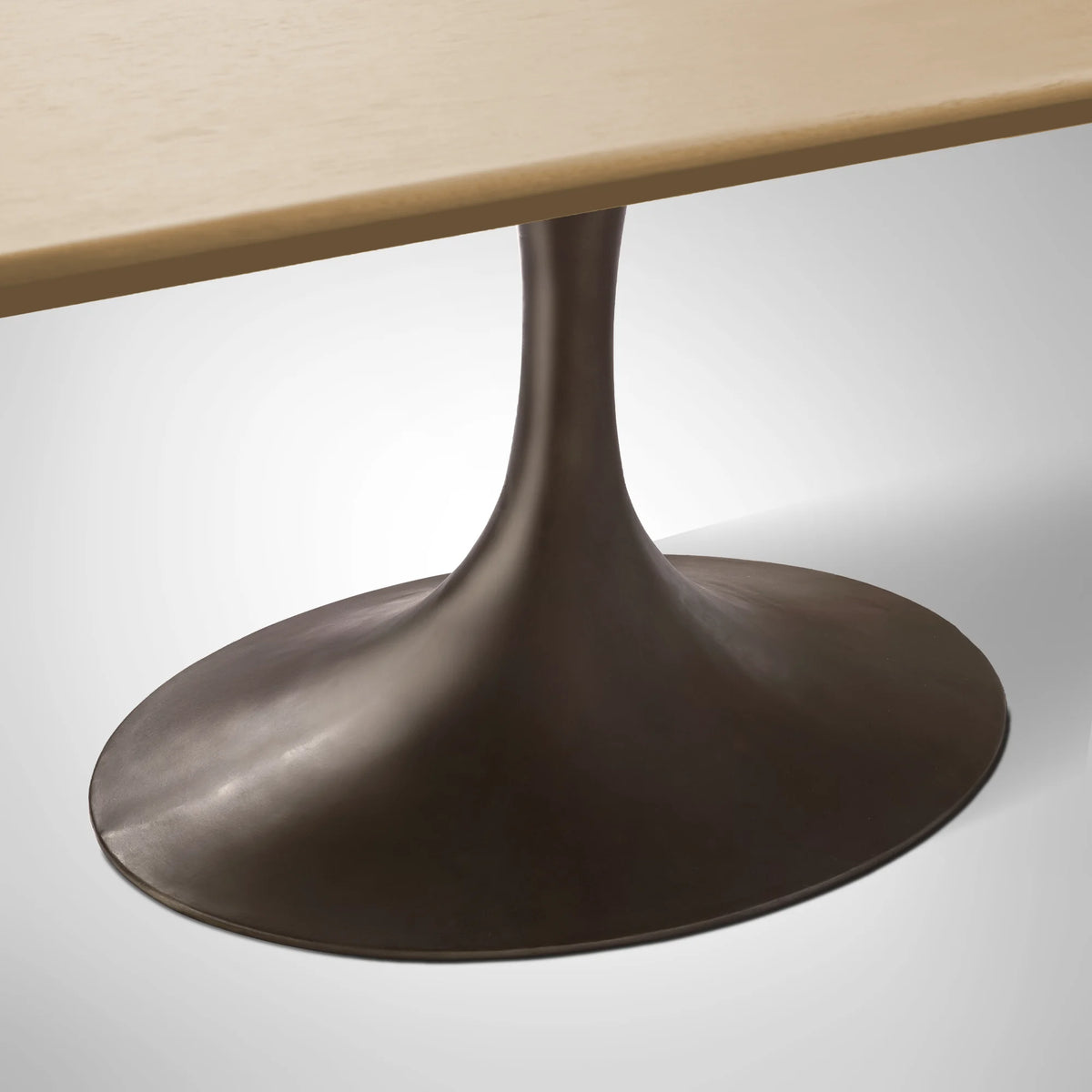 Aero Rectangular Oak Dining Table with Cast Steel Pedestal Base