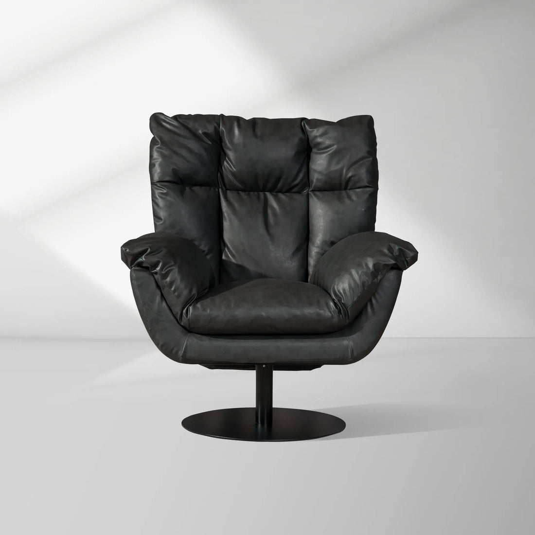 Deacon Microfiber Leather Swivel Recliner  & Ottoman