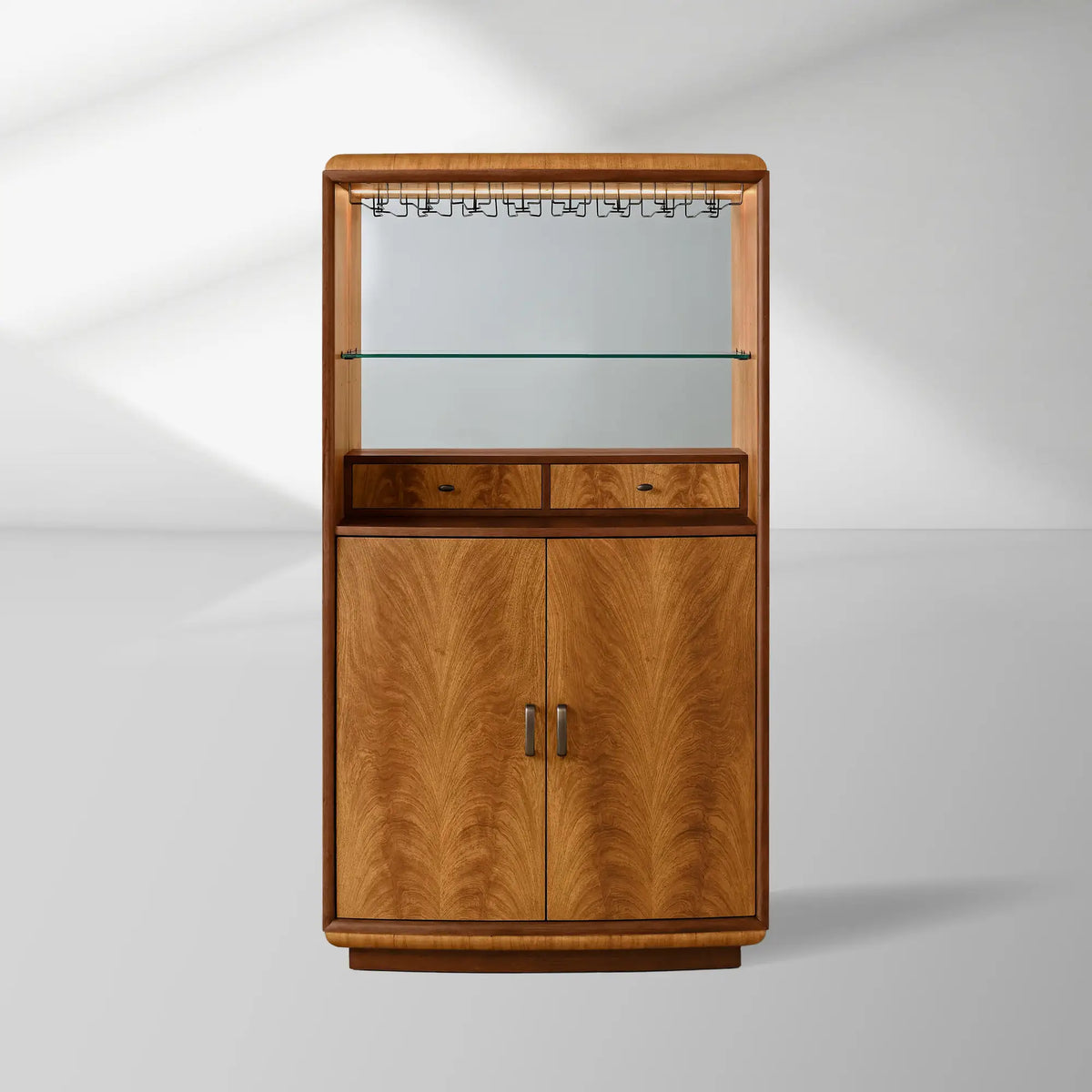 Palma Wood Bar Cabinet Home Bar Wine and Glassware Storage