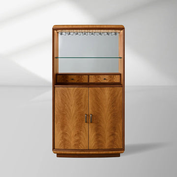 Palma Wood Bar Cabinet Home Bar Wine and Glassware Storage