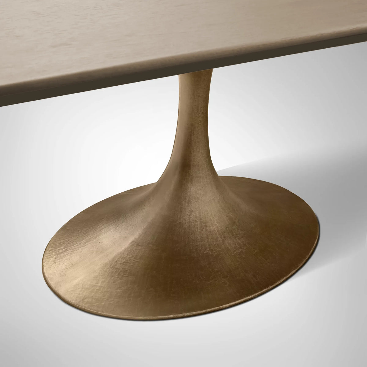 Aero Rectangular Oak Dining Table with Cast Steel Pedestal Base