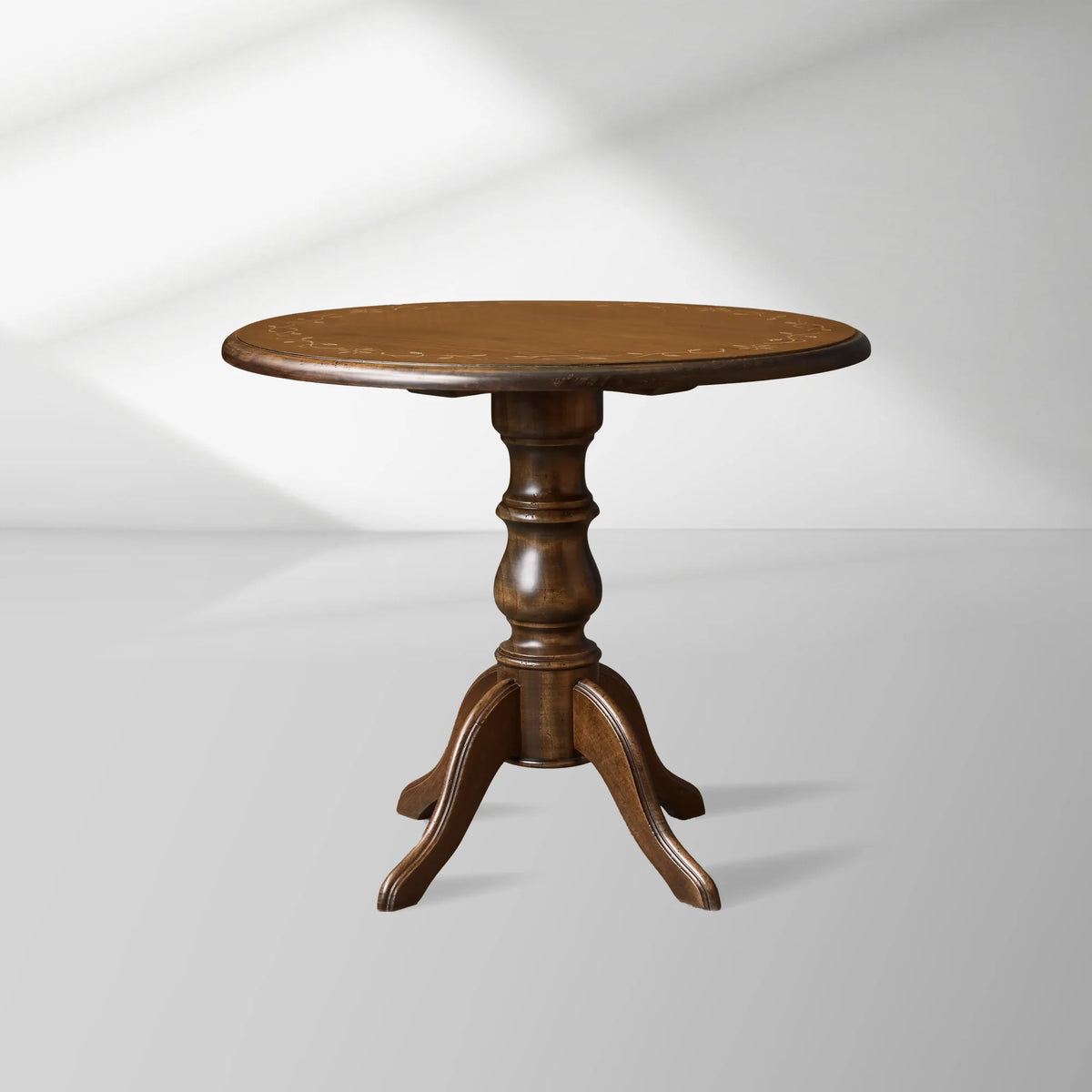 Stefania Wood Bistro Table Round Pedestal Dining Table for 4