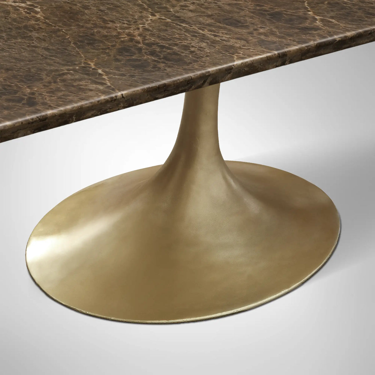 Aero Rectangular Stone Dining Table with Marble Top and Cast Steel Base