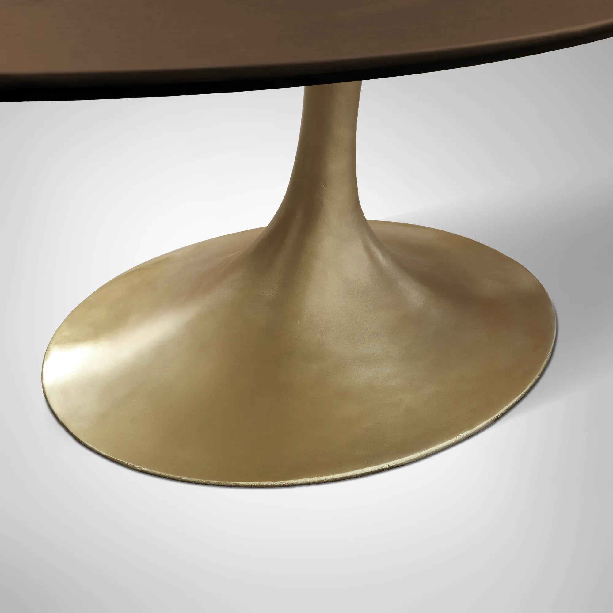 Aero Oval Oak Dining Table with Cast Steel Pedestal Base