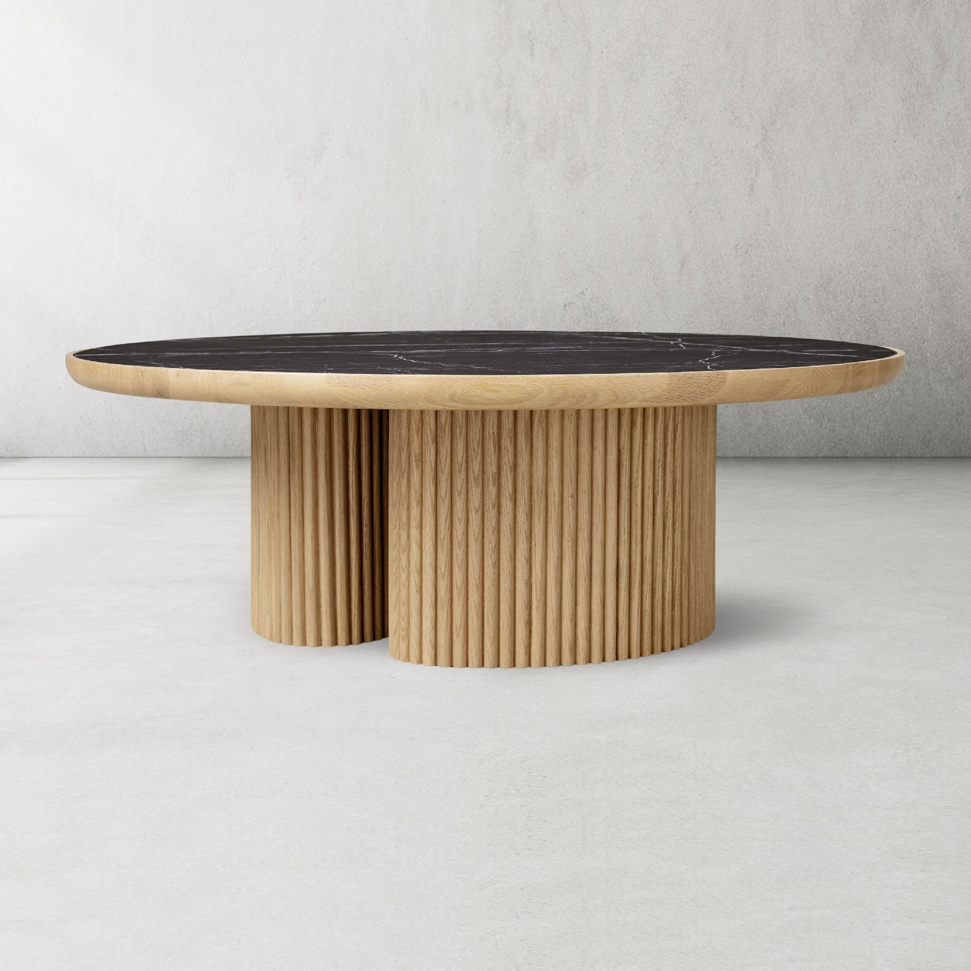 Aster Wood Round Coffee Table Contemporary Sofa Center Tea Table