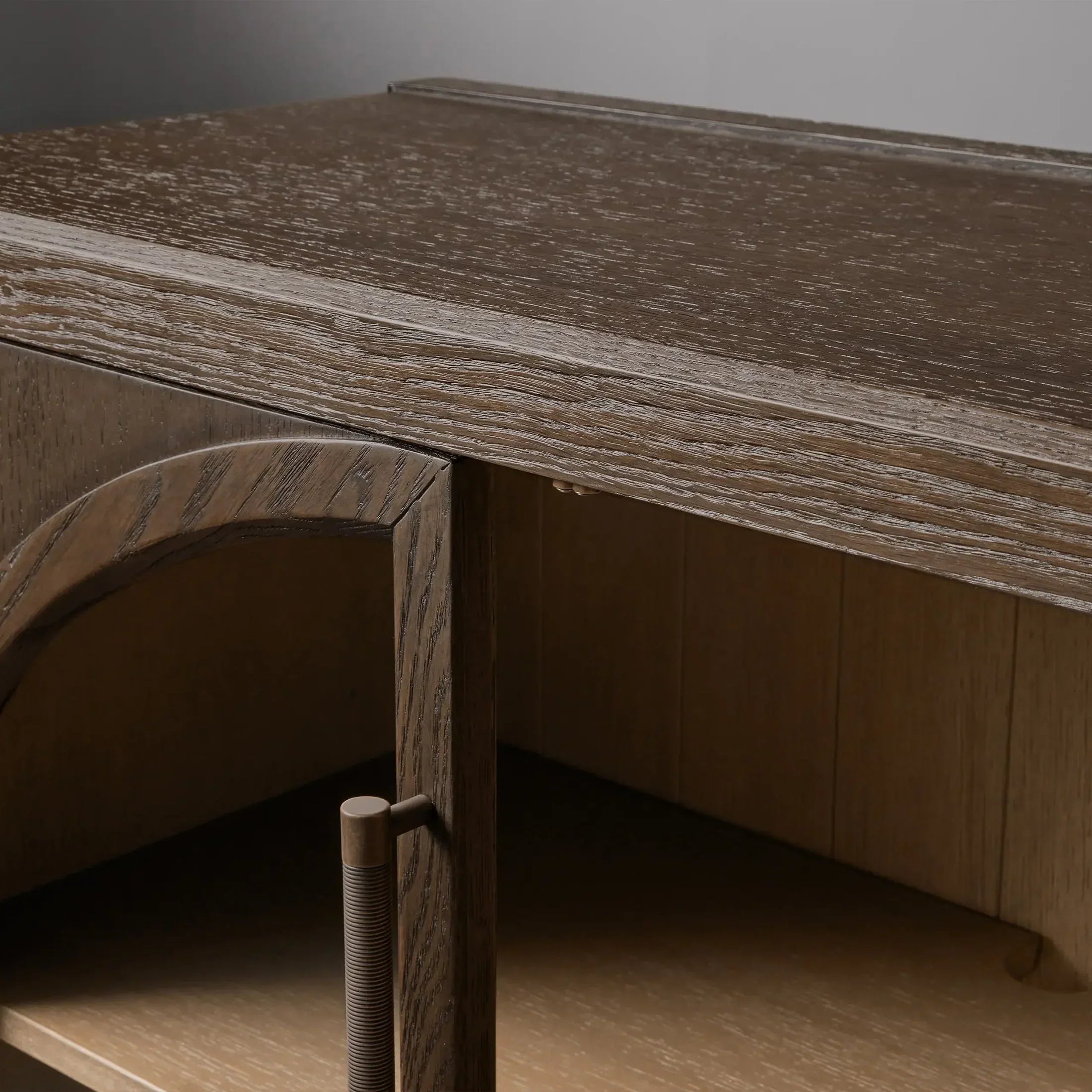 Hattie Oak Hall Chest Arched Design Storage Cabinets