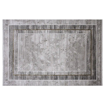 Milano Framed Abstract Neutral Area Rug NeatElegant & Understated Carpet Modern Framed Abstract Minimalist Style