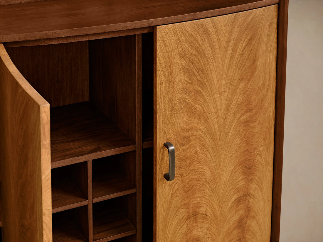 Palma Wood Bar Cabinet Home Bar Wine and Glassware Storage