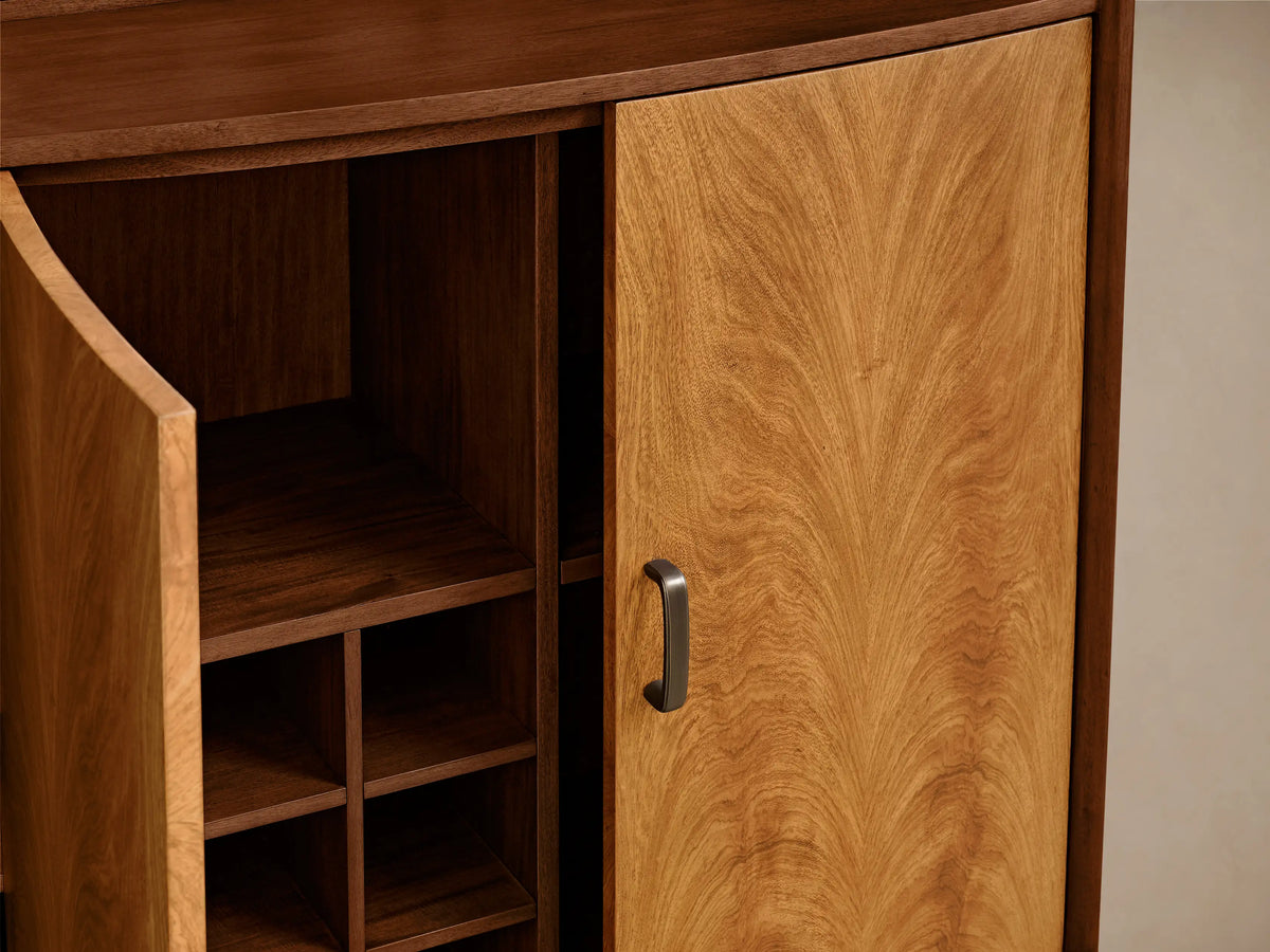 Palma Wood Bar Cabinet Home Bar Wine and Glassware Storage
