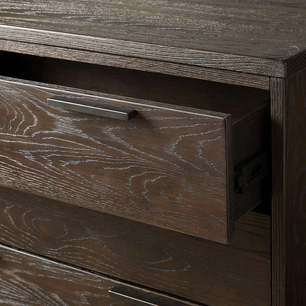 Palmer Large Nightstand Wood Nightside Table Bedroom 3 Drawer Cabinet