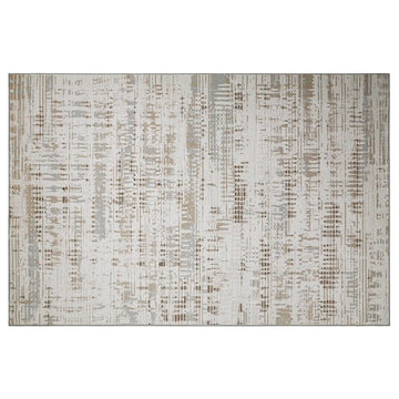 Puxina Abstract Linear Texture Neutral Area Rug with Minimalist Order & Casual Art Carpet Modern Linear Texture Style