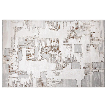 Puxina Soft Layered Block Abstract Neutral Area Rug with Minimalist Modern Industrial Style Carpet Sketch Deconstructed Style