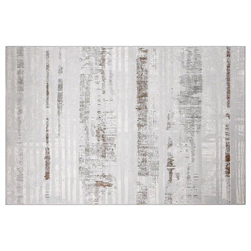 Puxina Soft Linear Texture Neutral Area Rug with Minimalist & Relaxing Carpet Soft Script Texture Style
