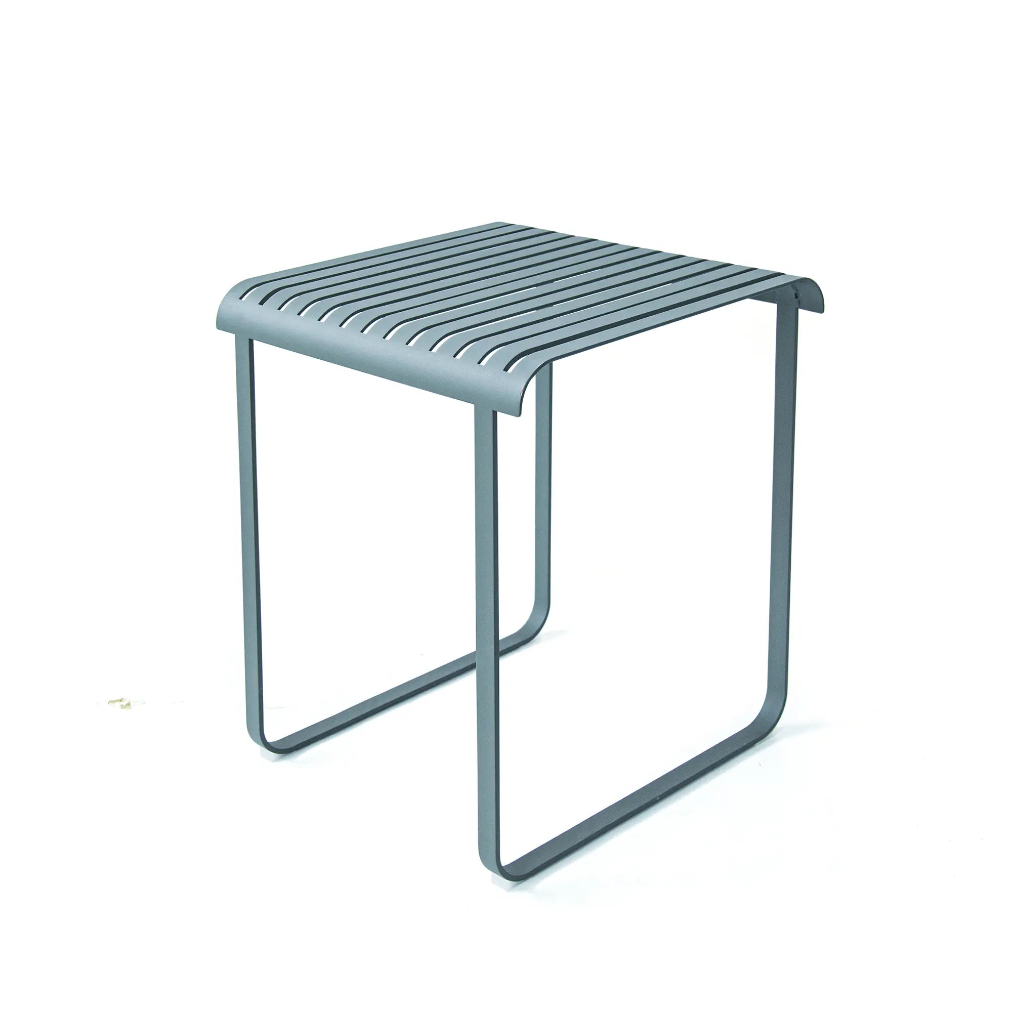 Striped Aluminum Outdoor Bar Set in Rosemary Green Finish