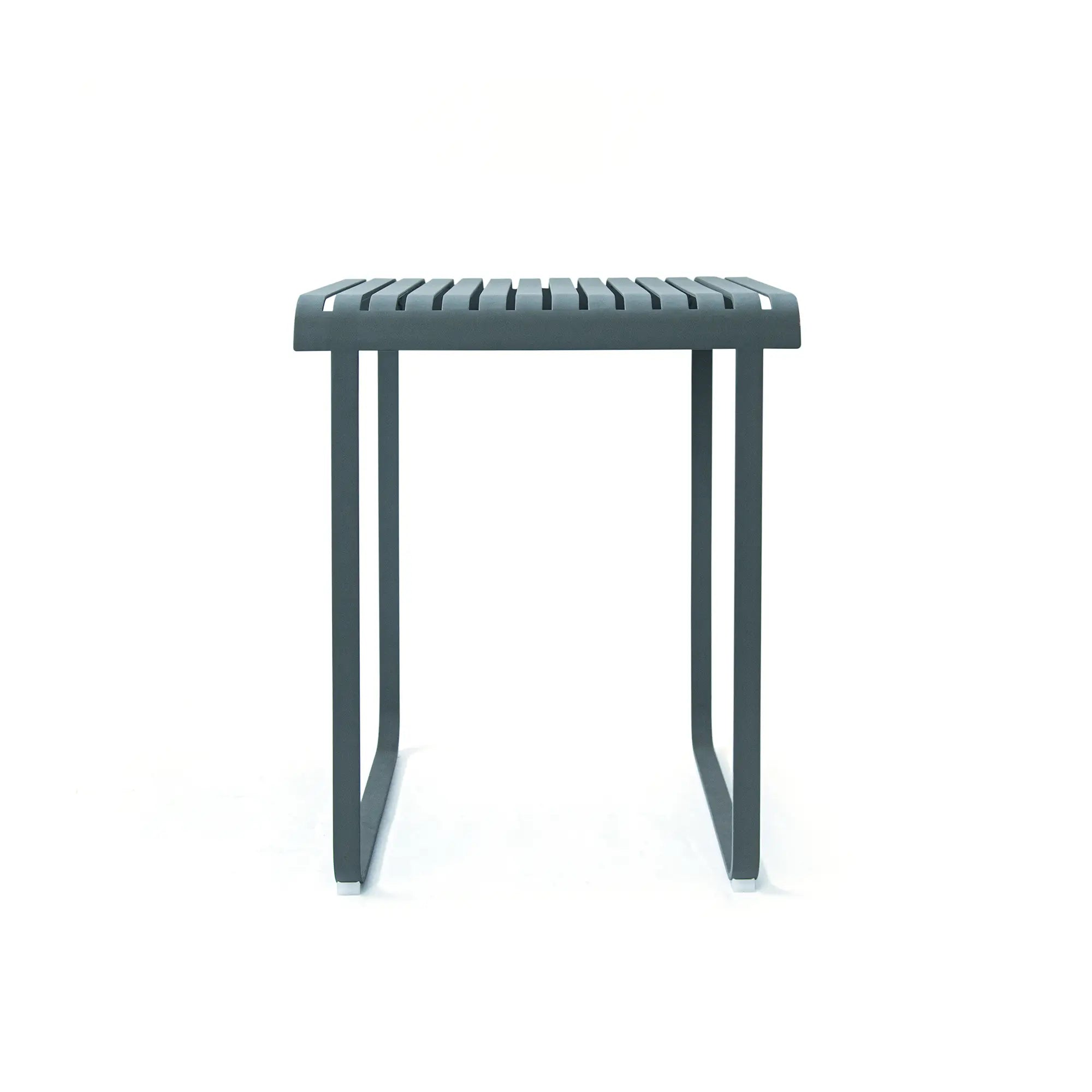 Striped Aluminum Outdoor Bar Set in Rosemary Green Finish