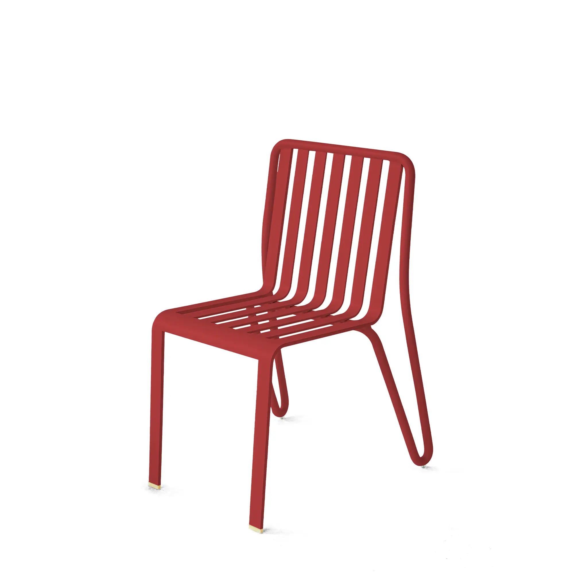 Striped Aluminum Outdoor Dining Set with Sand Surface Red Finish