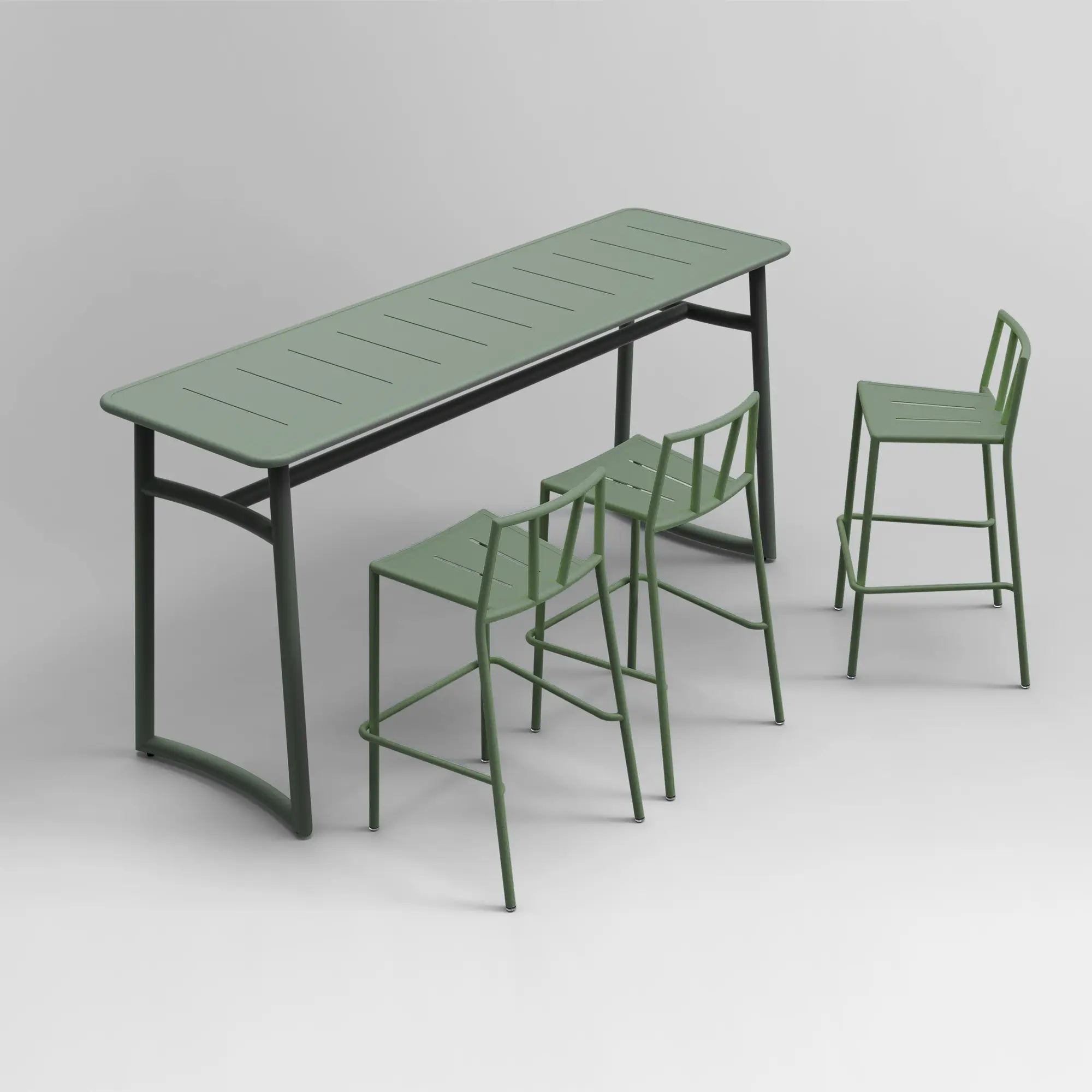 Victory Aluminum Outdoor Bar Set with Cactus Green Finish