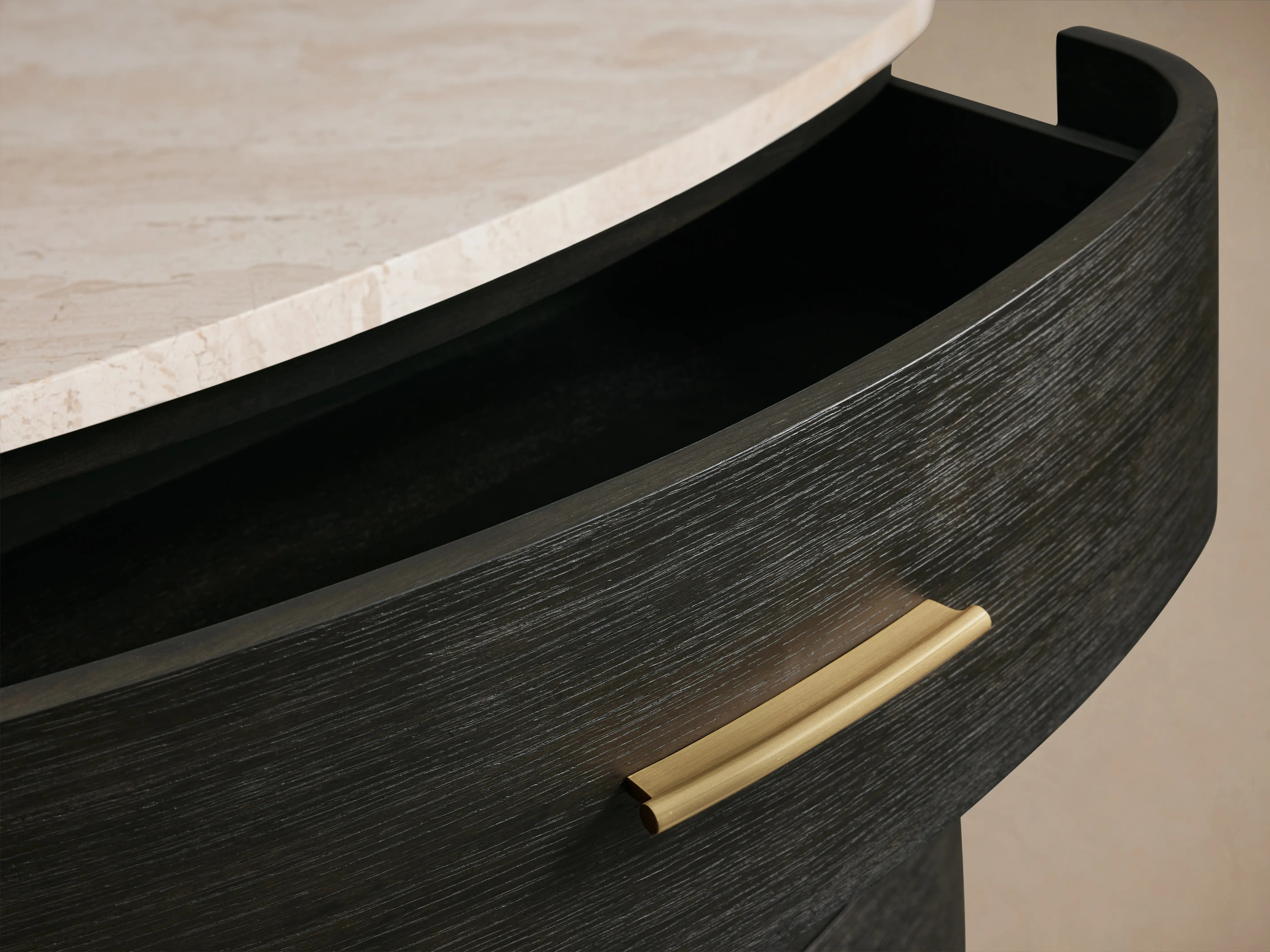 Danny Three-Drawer Chest in Oak with Marble Top and Soft-Close Drawers