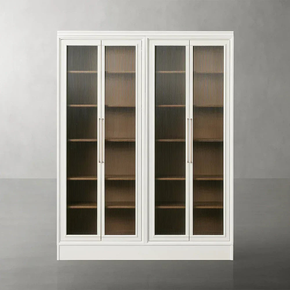 Rowan Modular Tall Display Cabinet Reeded Glass Doors