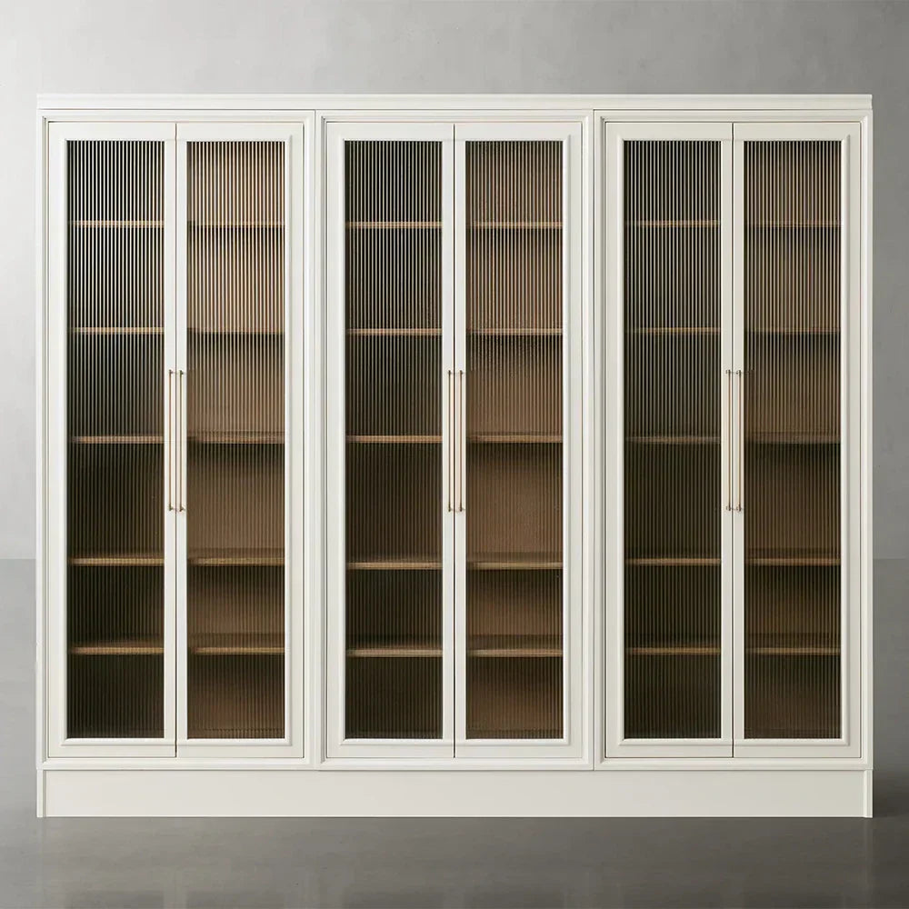 Rowan Modular Tall Display Cabinet Reeded Glass Doors