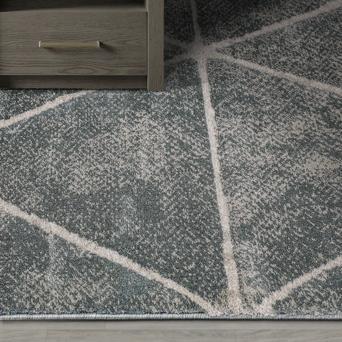 Torino Faceted Grid Abstract Neutral Area Rug with a Sense of Order & Design Carpet Modern Geometric Starburst Style