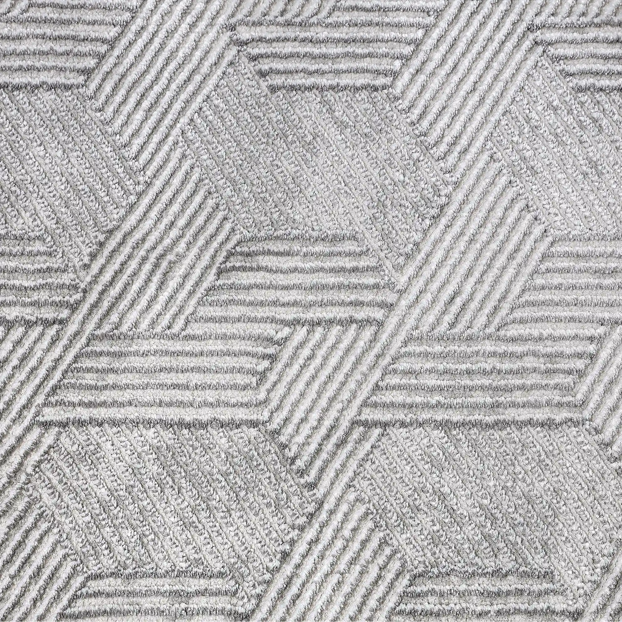 Shafei Textured Geometric Calm Interior Area Rug with 3D Herringbone Pattern & Gradient Texture Carpet