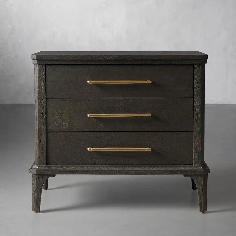 St. Martin Wood Closed Nightstand Oak Bedside table with Soft-Close Drawers