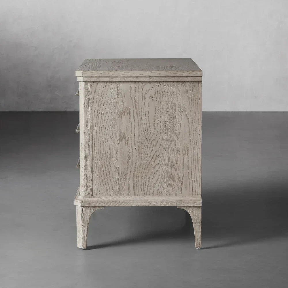 St. Martin Wood Closed Nightstand Oak Bedside table with Soft-Close Drawers