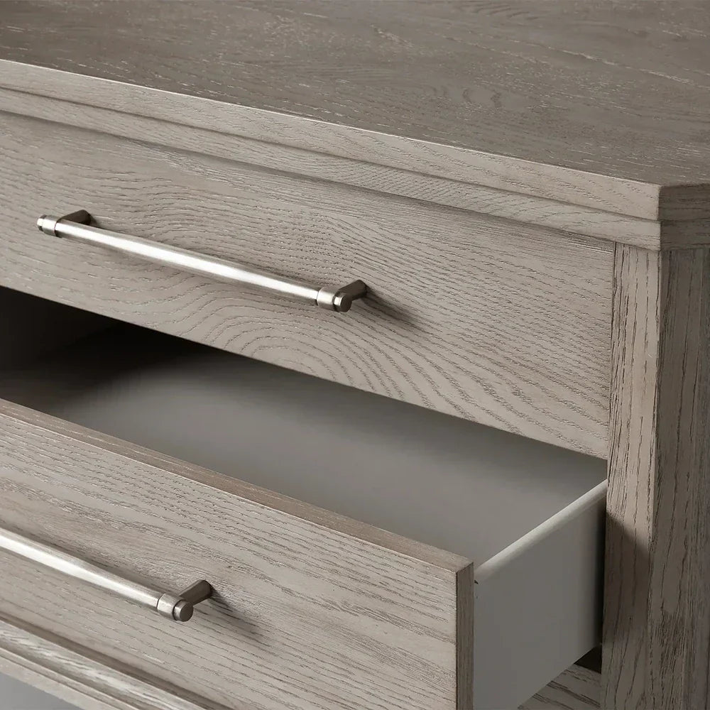 St. Martin Wood Closed Nightstand Oak Bedside table with Soft-Close Drawers