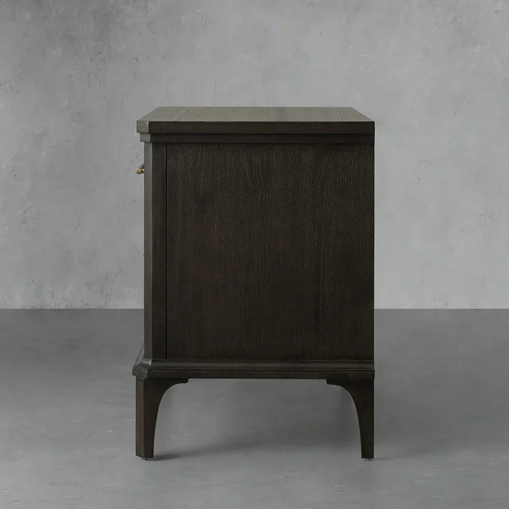 St. Martin Open Oak Nightstand Traditional Bedside table with Soft-Close Drawer