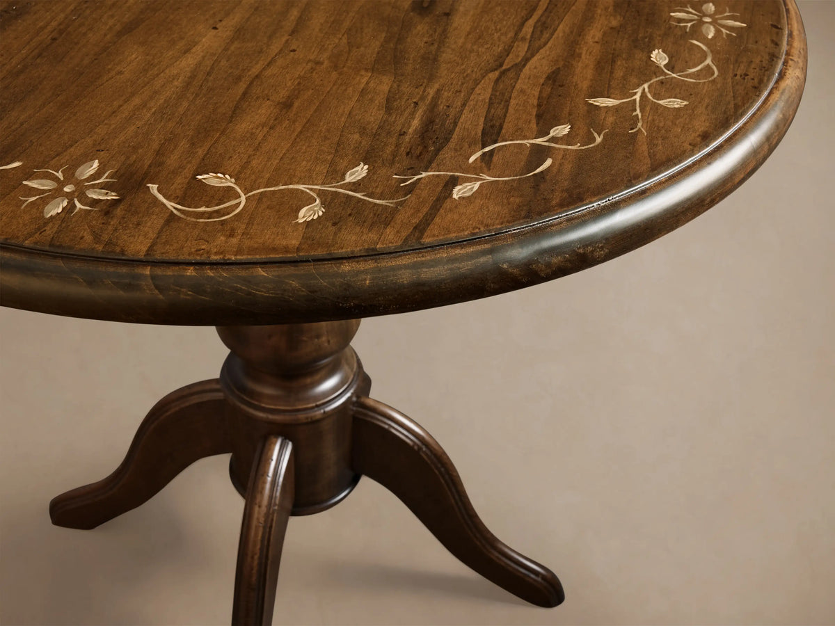 Stefania Wood Bistro Table Round Pedestal Dining Table for 4