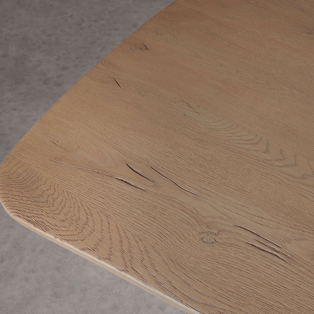 Theo Curved Dining Table Solid Oak Design with Sculptural Base