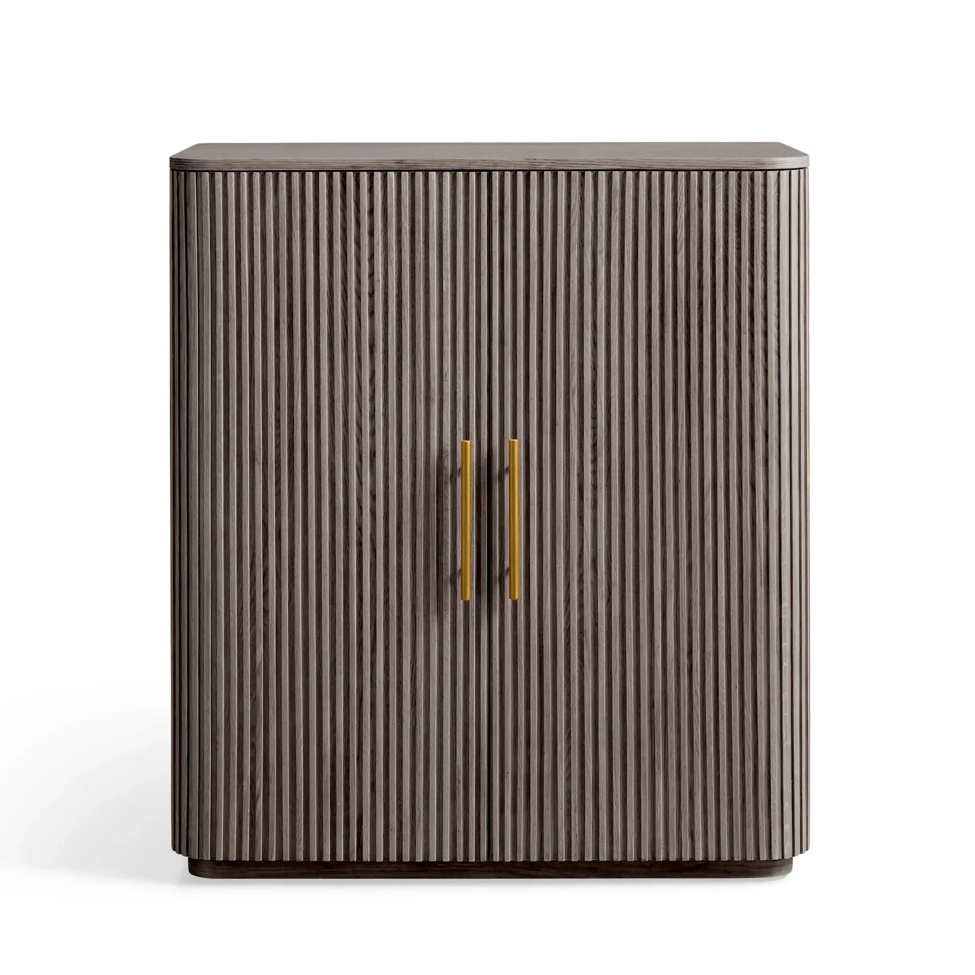 Finnley Wood Bar Cabinet with Metal Base