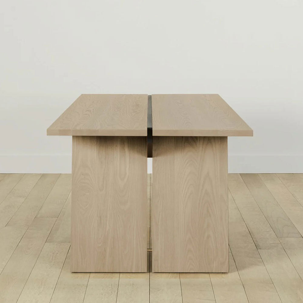 Carlisy Wood Rectangle Dining Table with Ash Wood Planks Top