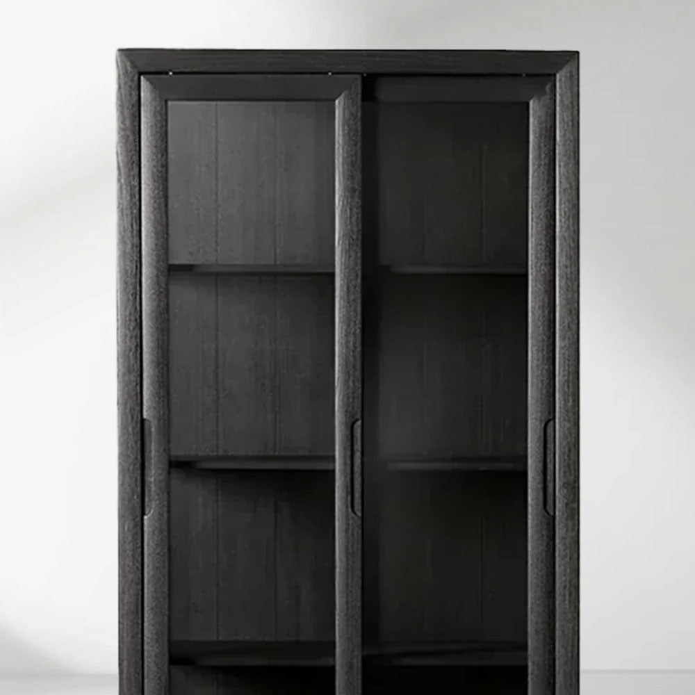 Avenue Ash Wood Display Cabinet with Sliding Glass Doors