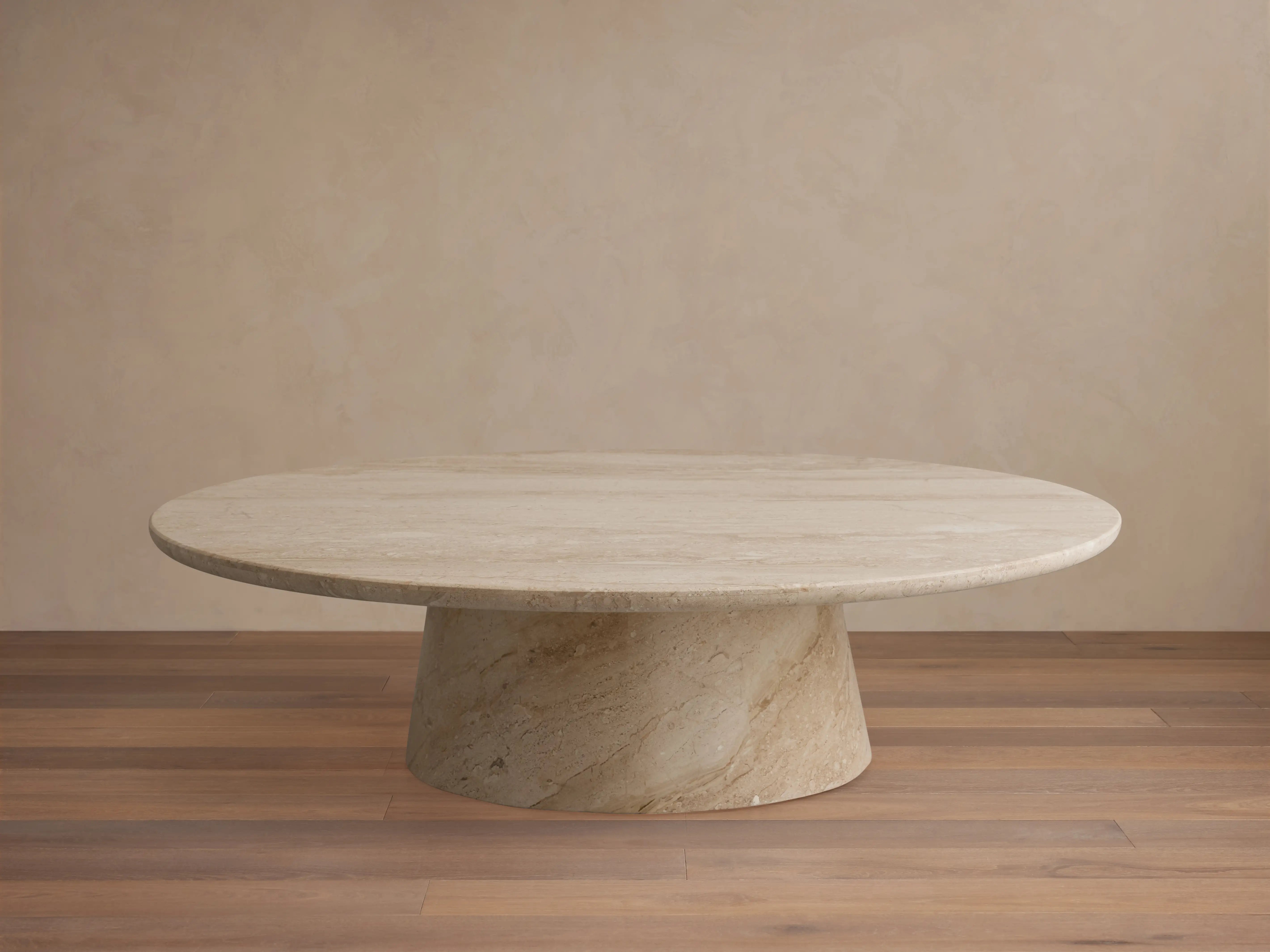 Hemmings Stone Nesting Coffee Table in Italian Marble with Waterfall Design
