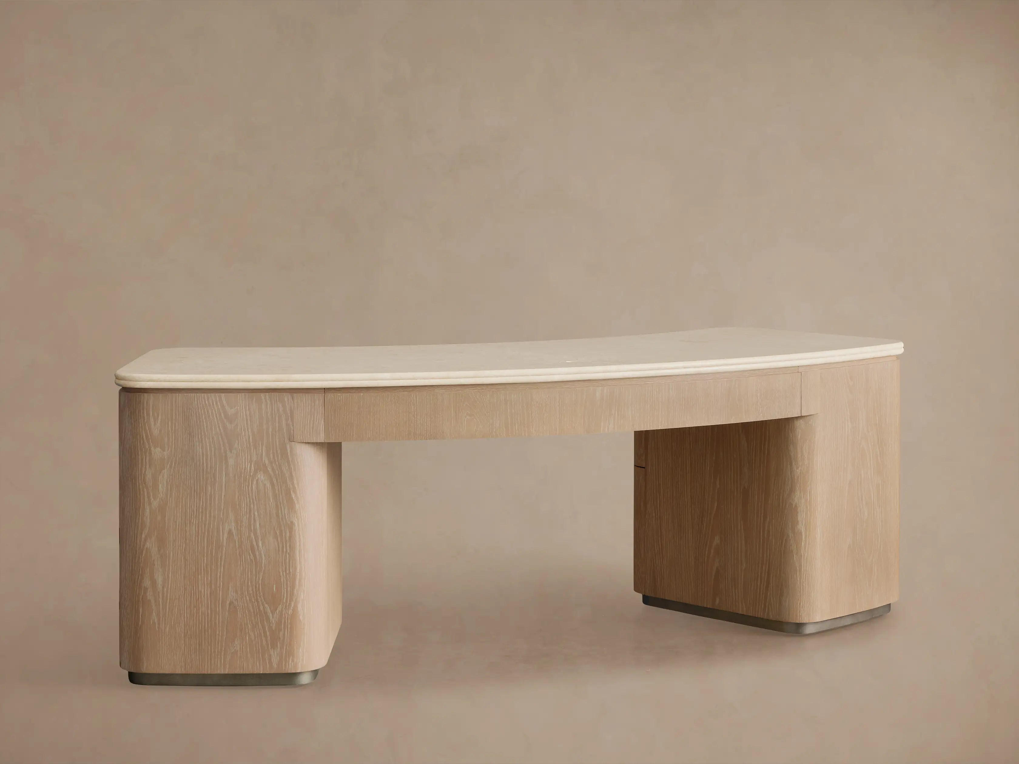 Caden Executive Desk with Stone Top and Integrated Storage