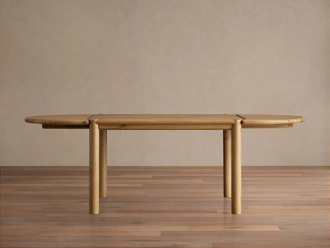 Sulina Wood Extension Dining Table Oak Drop-Leaf Design