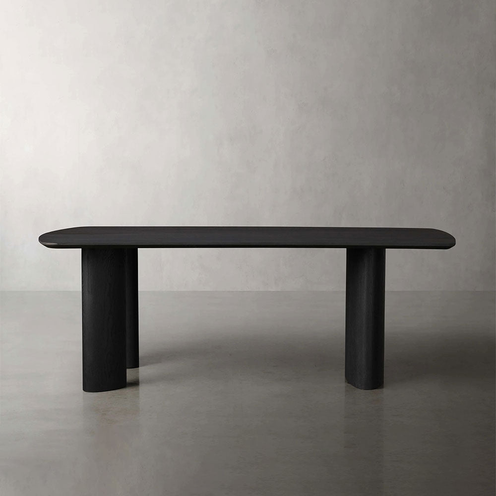 Theo Curved Dining Table Solid Oak Design with Sculptural Base