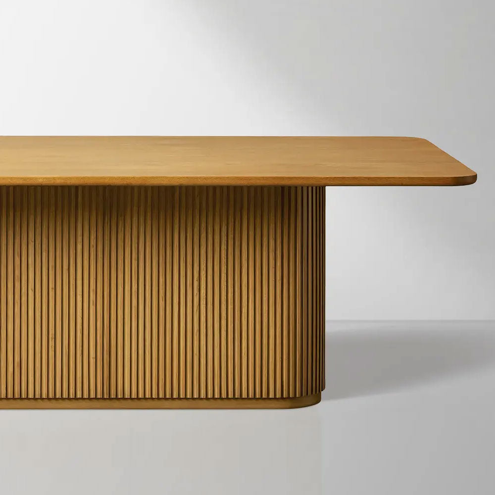 Hand-Fained Finnley Wood Rectangle Dining Table-HONEY 3