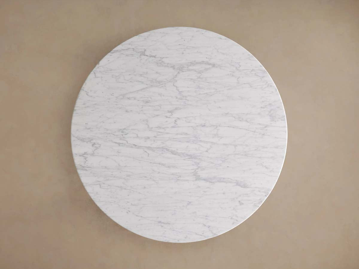 Danae Round Marble Stone Dining Table With Roman Column Base