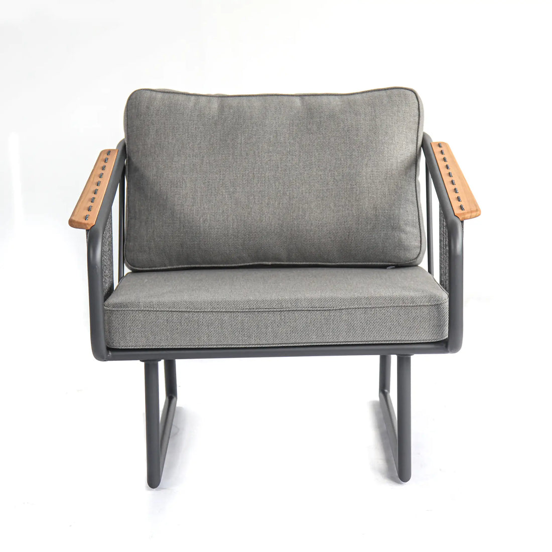 Fly Aluminum Outdoor Lounge Sofa with Rope Accents in Carbon Black