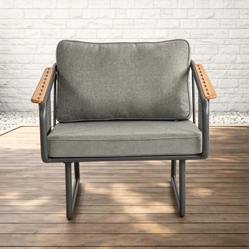 Fly Aluminum Outdoor Lounge Sofa with Rope Accents in Carbon Black
