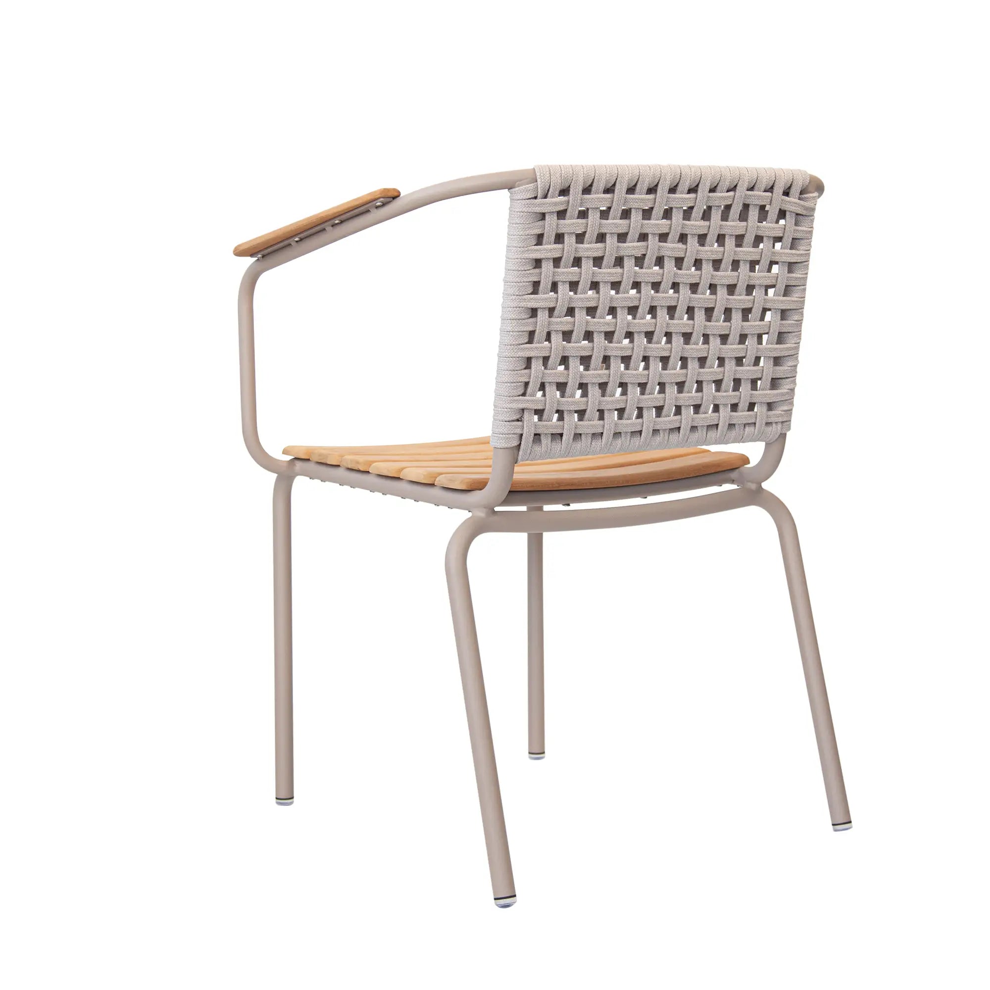 Fly Aluminum Outdoor Dining Chair with Handwoven Rope Back